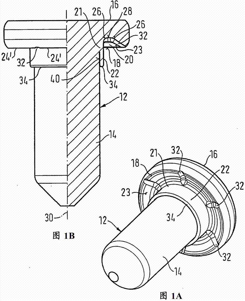 Connecting element, part assembly and method for forming the part assembly