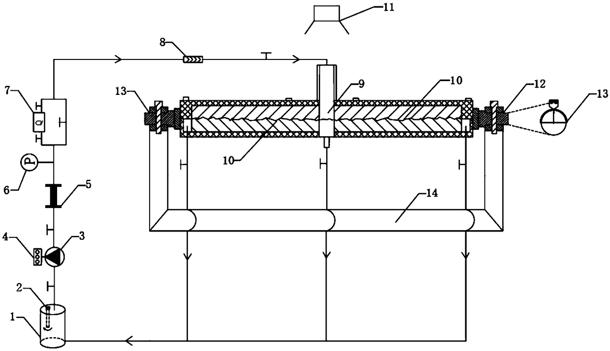 Liquid-solid two-phase radial flow visual simulation experiment device and method for rough cracks