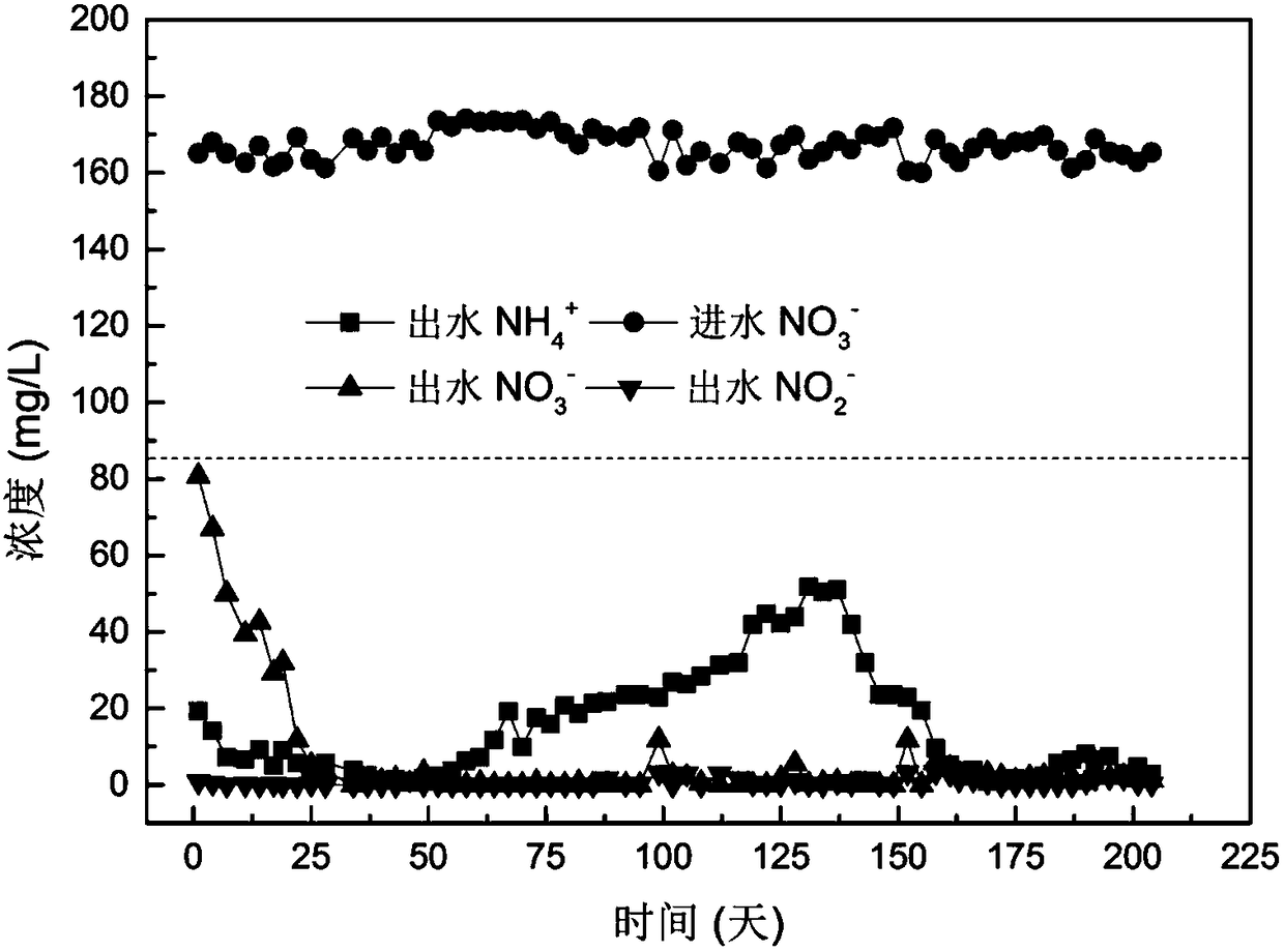 Method for efficiently treating nitrogen-containing waste water based on combination of dissimilatory reduction of nitrate into ammonium and denitrification coupling anammox