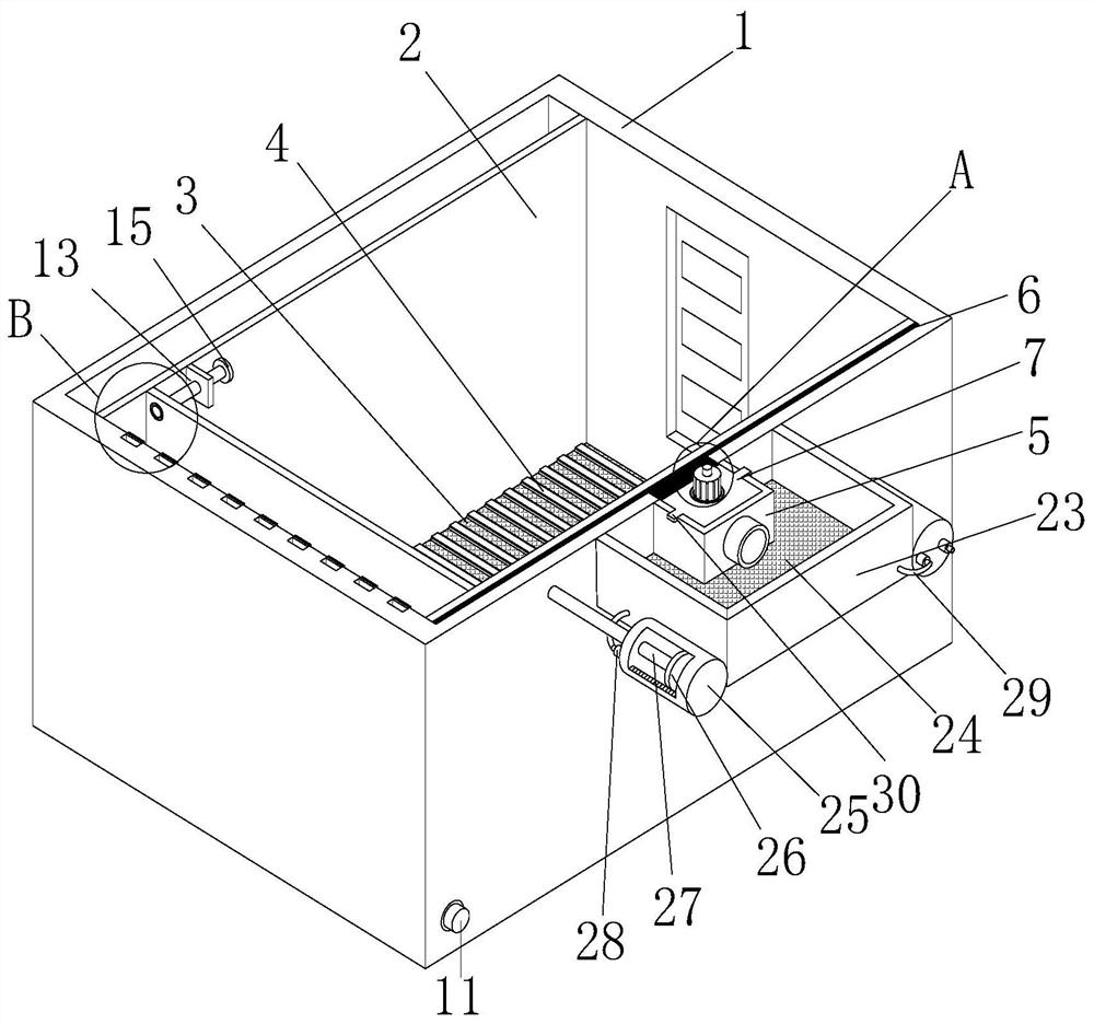 Food purification water tank convenient to clean