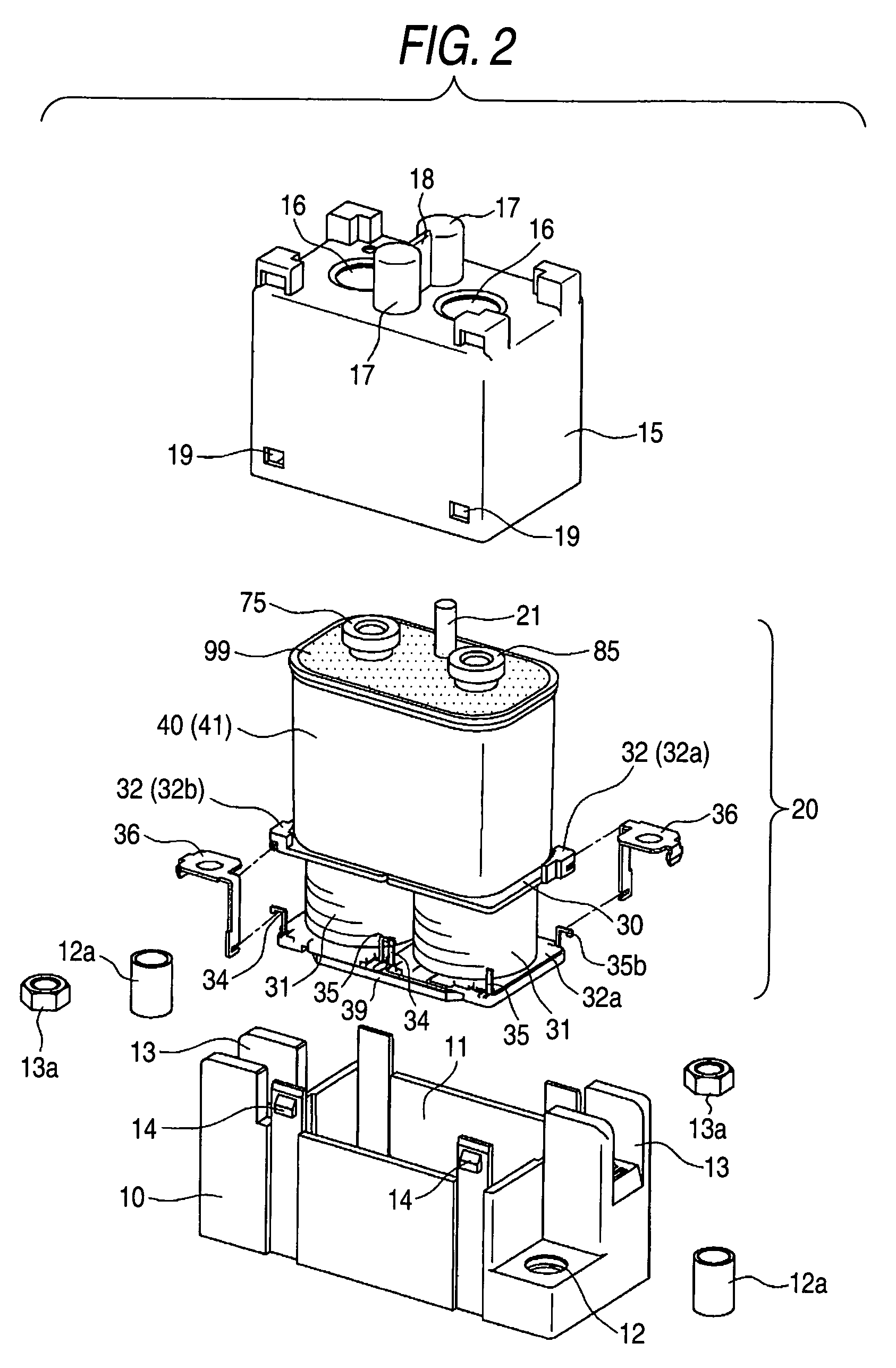 Supporting structure of fixed contact terminals