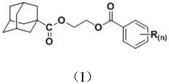 A kind of 1-adamantanecarboxylic acid-2-(substituted benzoyloxy) ethyl ester compound and its synthetic method and application