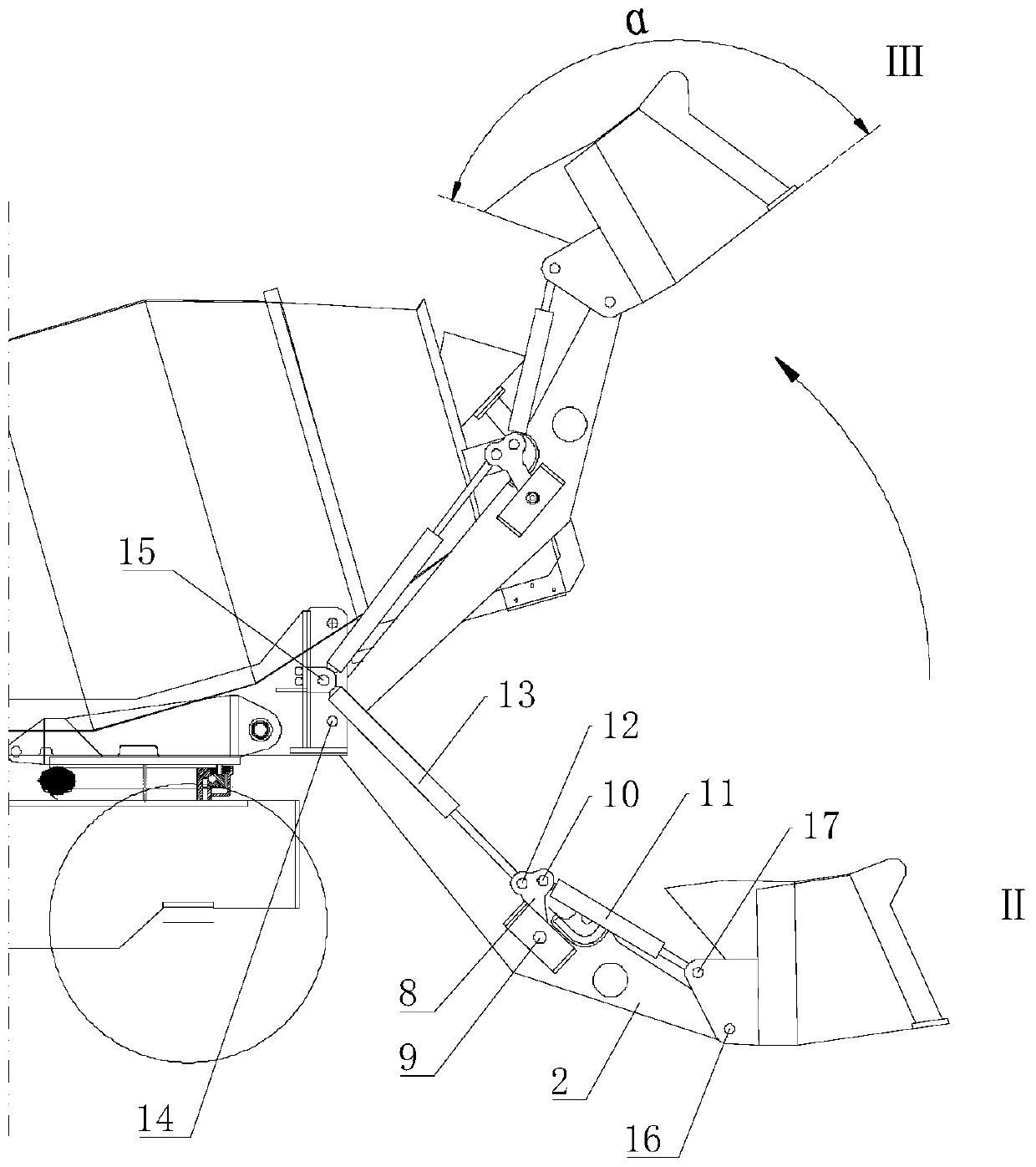 Loading mechanism of automatically-loading mixing truck, and loading and unloading method thereof