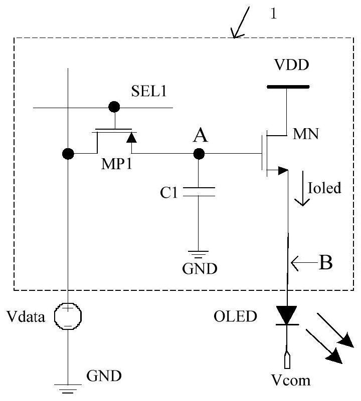 A pixel circuit for a silicon-based amoled driver chip