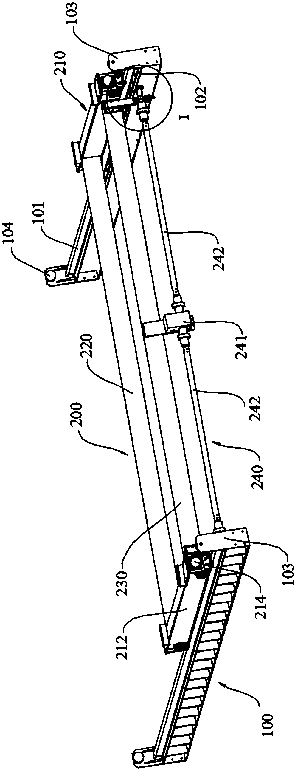 Concrete distributing device and prefabricated part production line