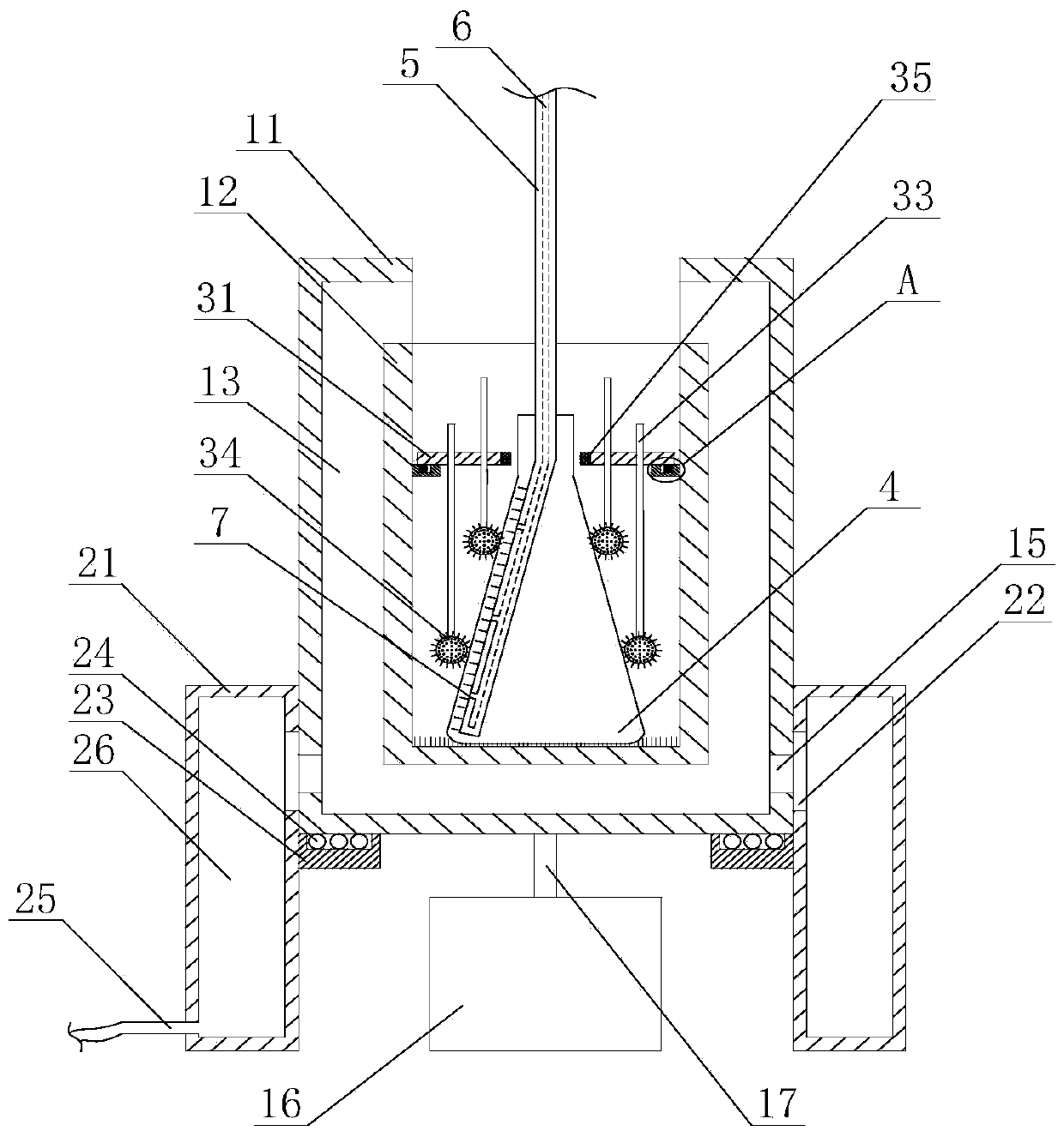 Combined cleaning barrel and cleaning system for pharmaceutical cone-shaped bottle