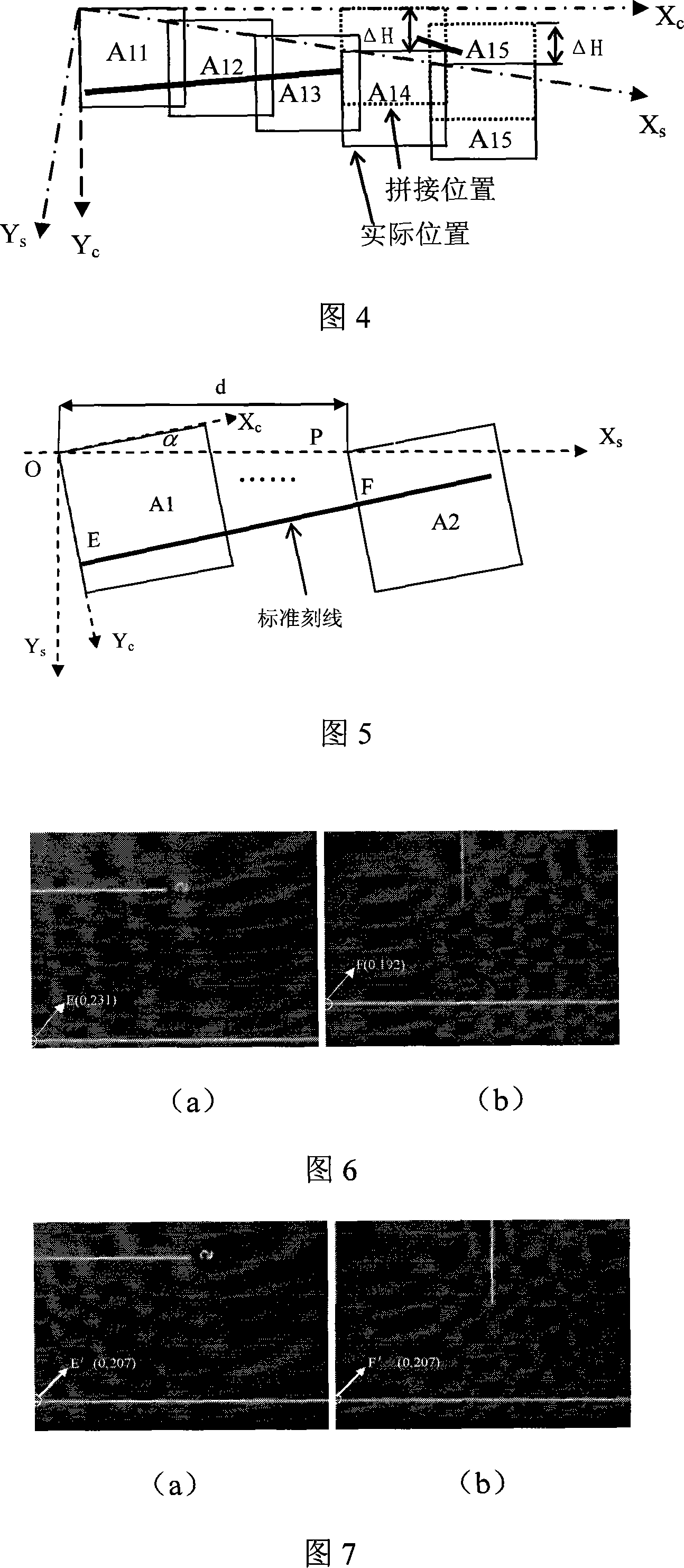 Object image coordinate error regulation device and method when spicing surface flaw detecting image