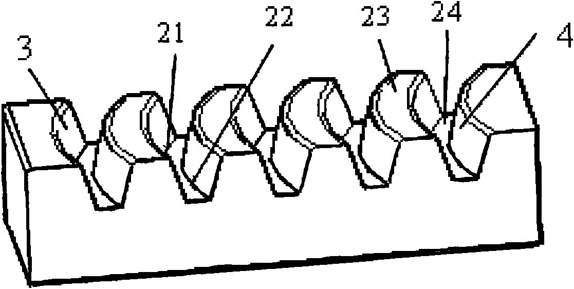 Rack with tooth trace shape of epicycloid