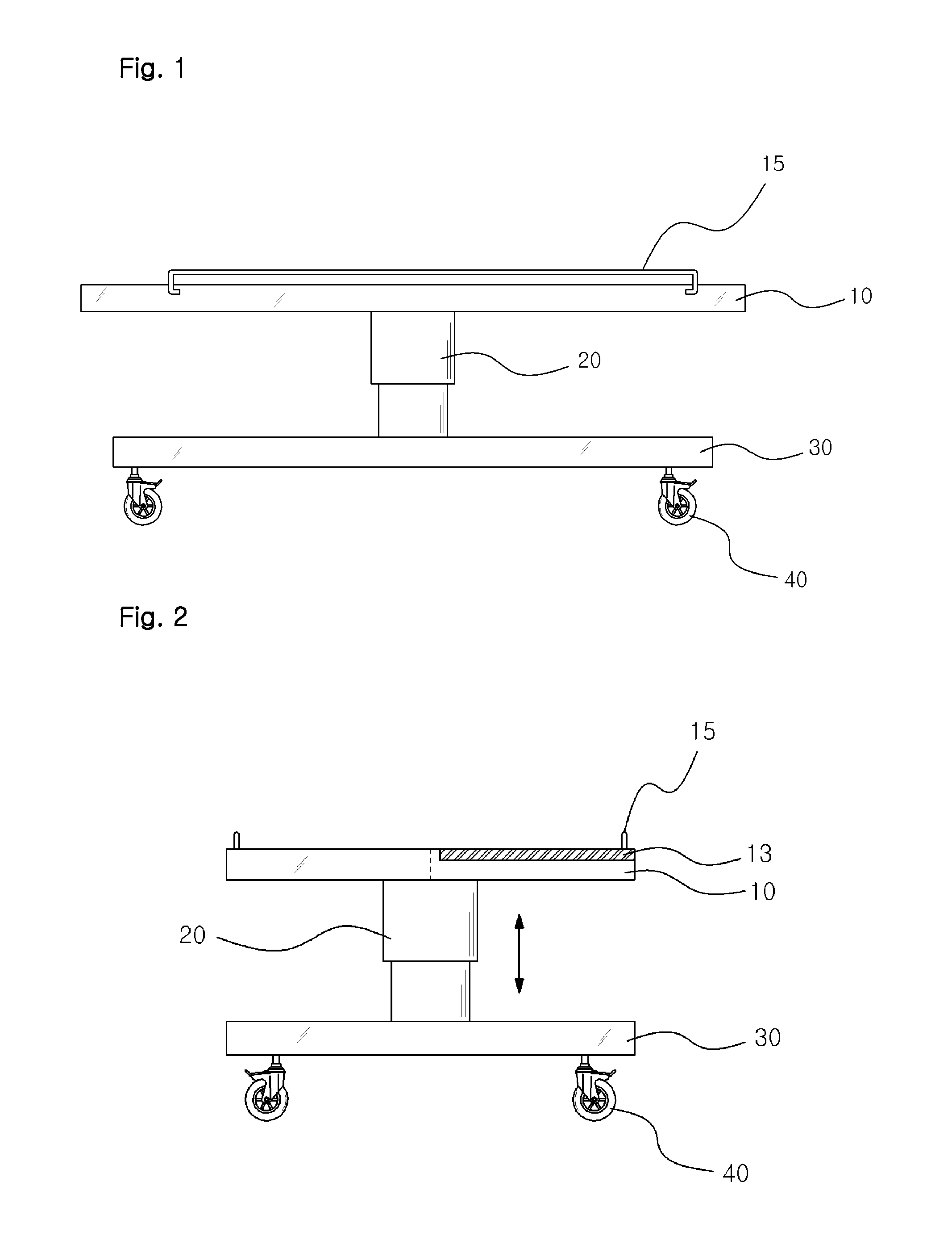 Functional table for transferring patient