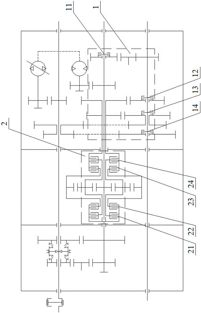 Clutch hydraulic control system of single planetary row confluence hydromechanical continuously variable transmission