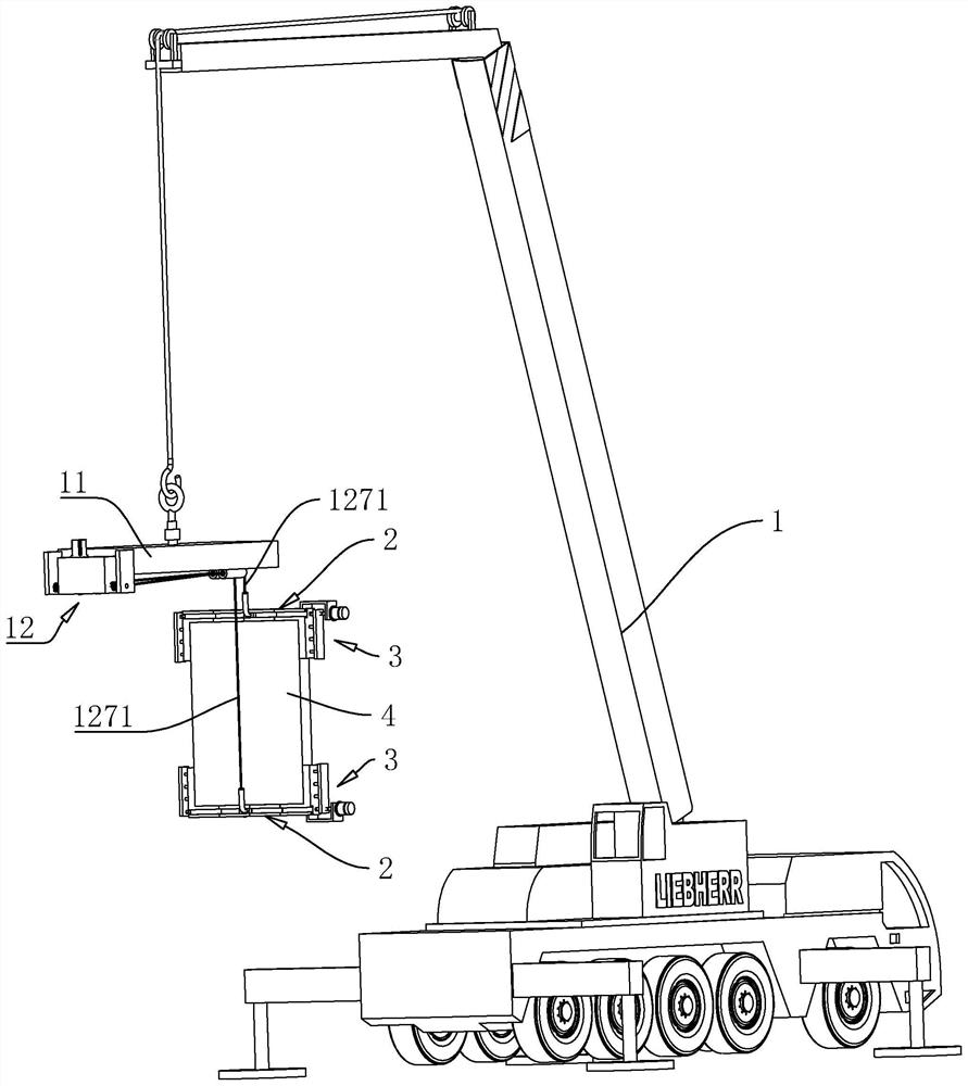 Hoisting mechanism for hoisting house wall based on BIM (Building Information Modeling) and construction method of hoisting mechanism