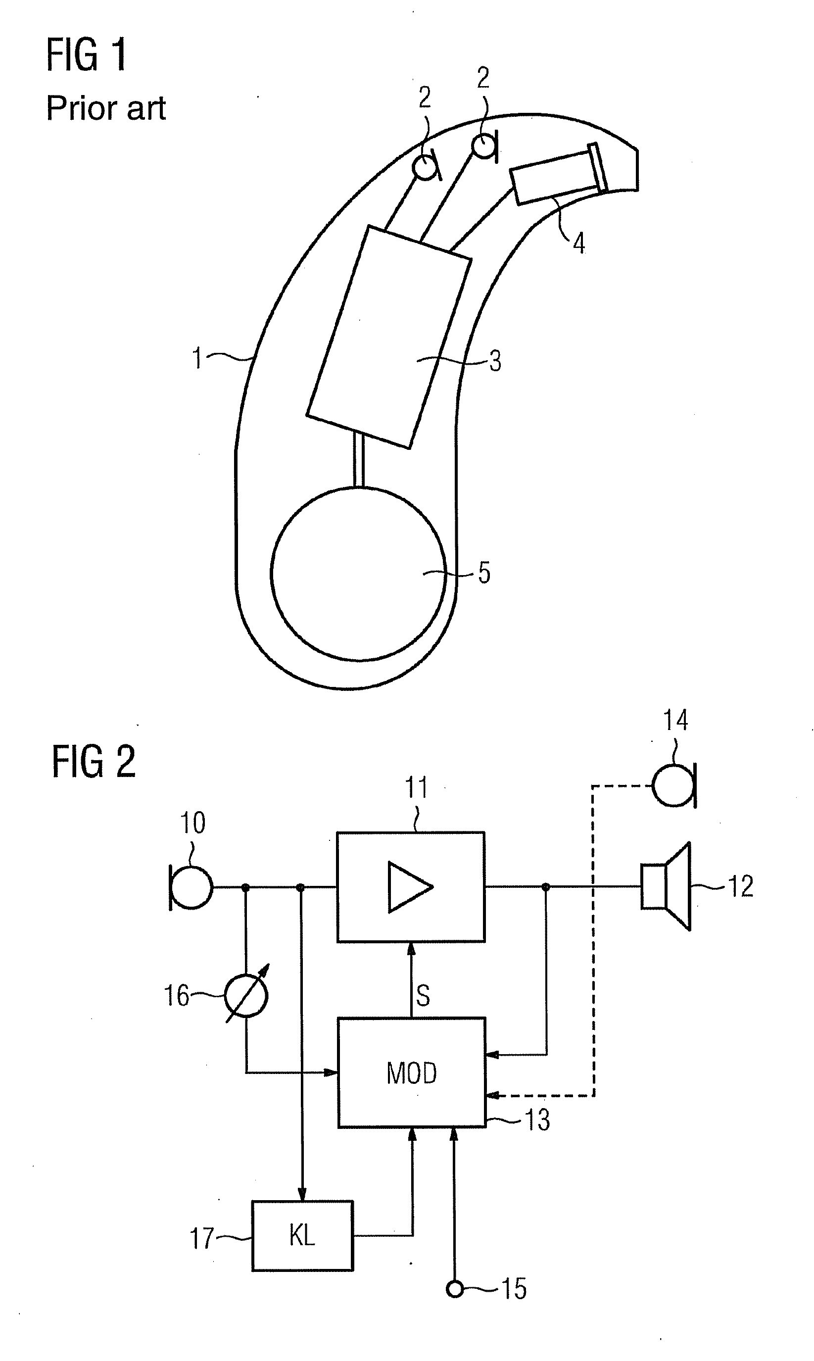 Hearing Apparatus Controlled by a Perceptive Model and Corresponding Method