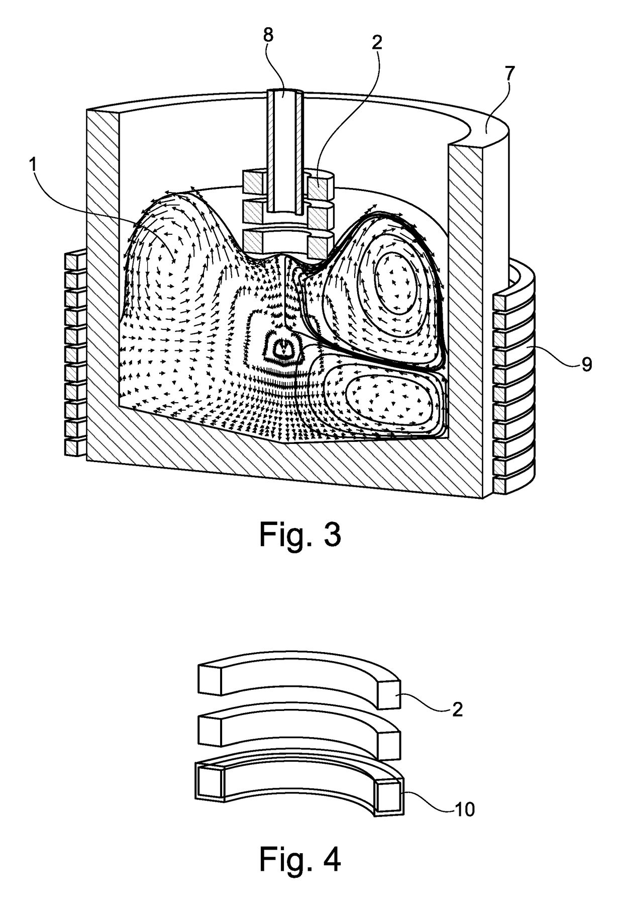 Manufacturing of a metal component or a metal matrix composite component involving contactless induction of high-frequency vibrations