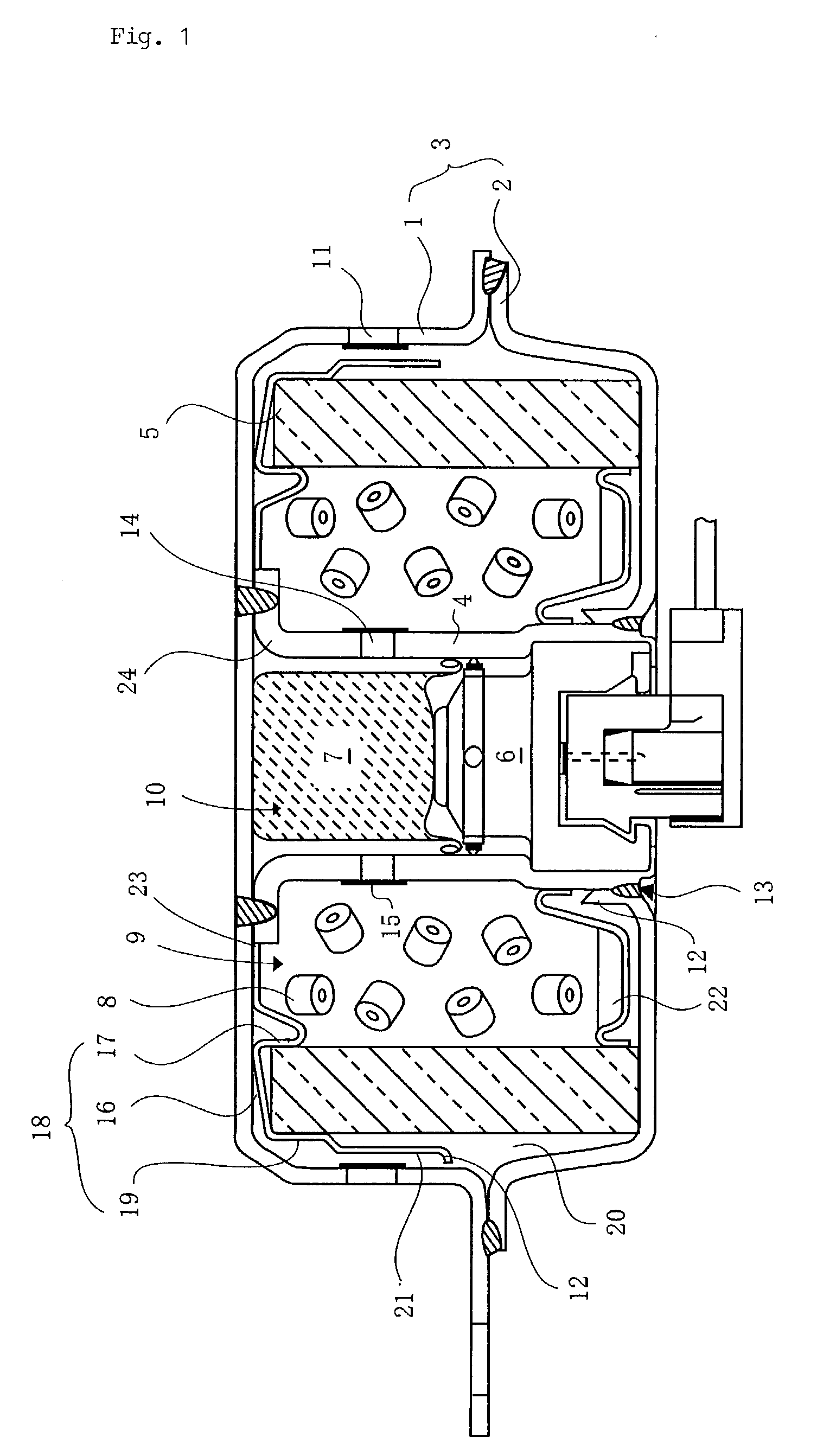 Airbag generator, deflector member, coolant/filter means support member, coolant, and housing