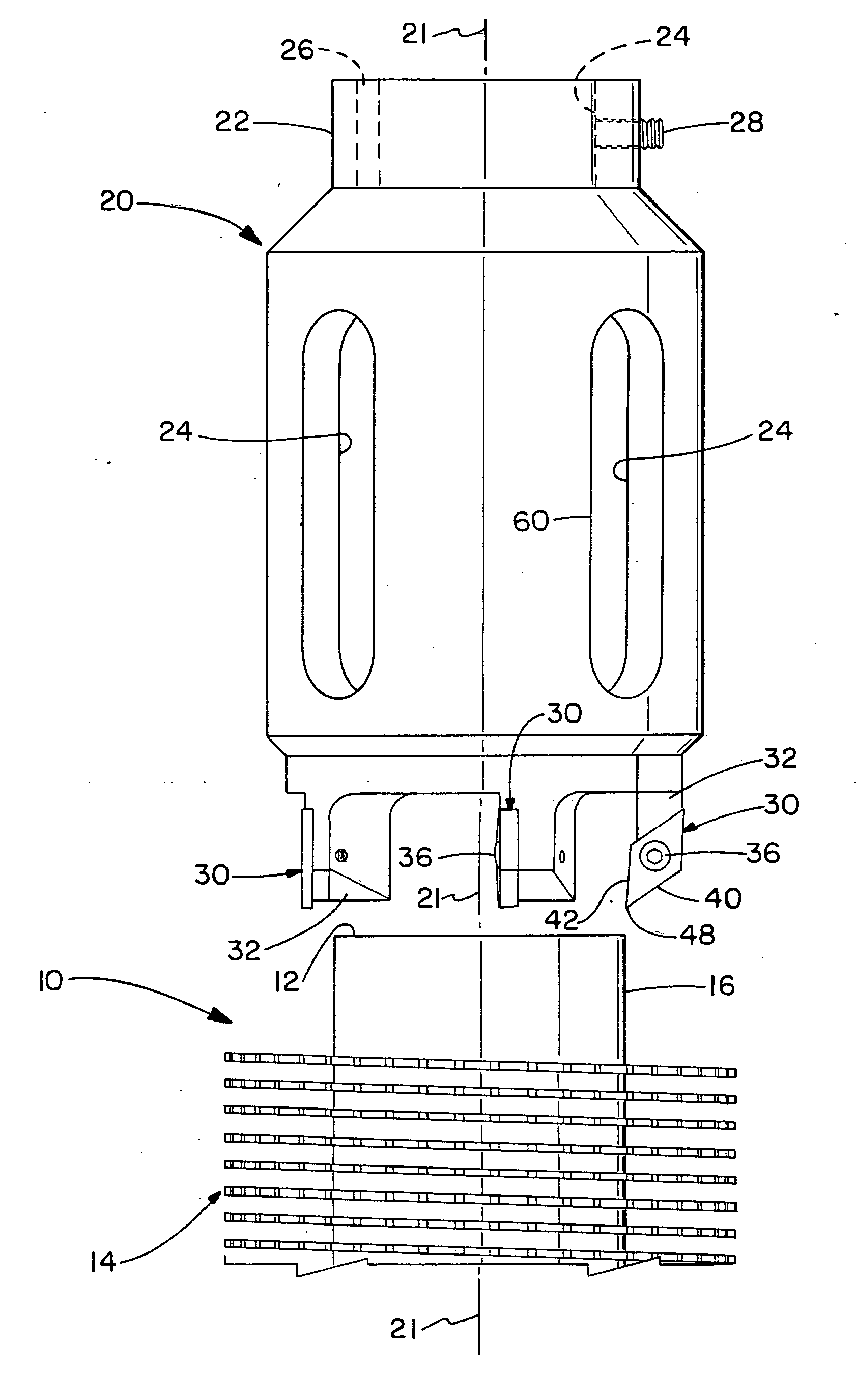 Milling head for removing heat dissipating elements from a tube