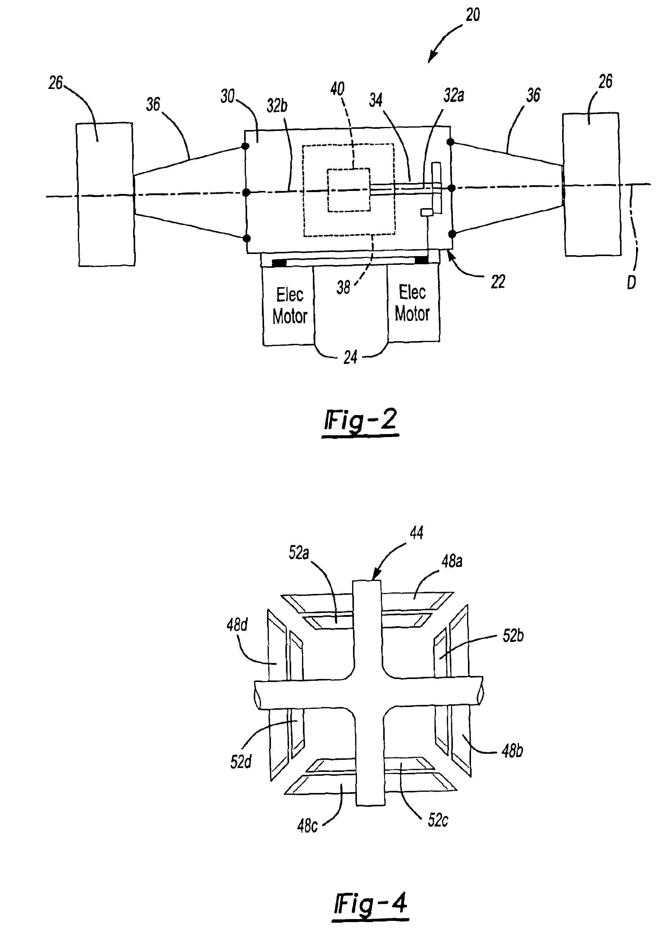 Two-speed gearbox with integrated differential