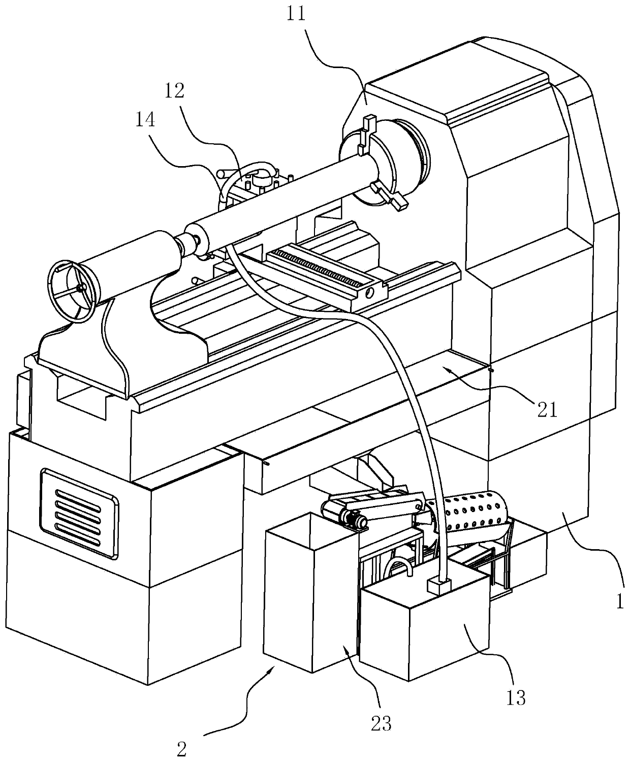 Lathe with coolant recovery device