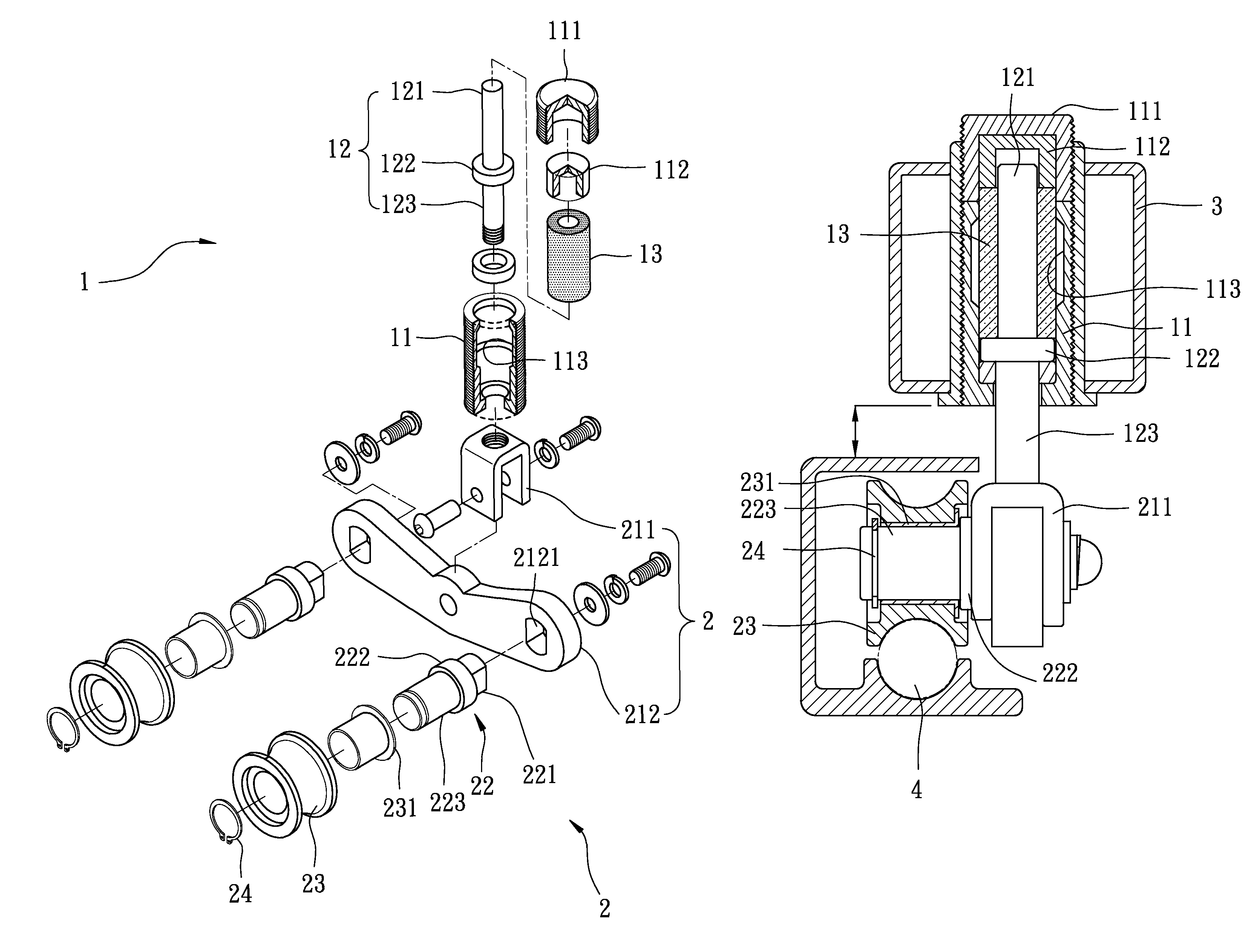 Wheel suspension mechanism