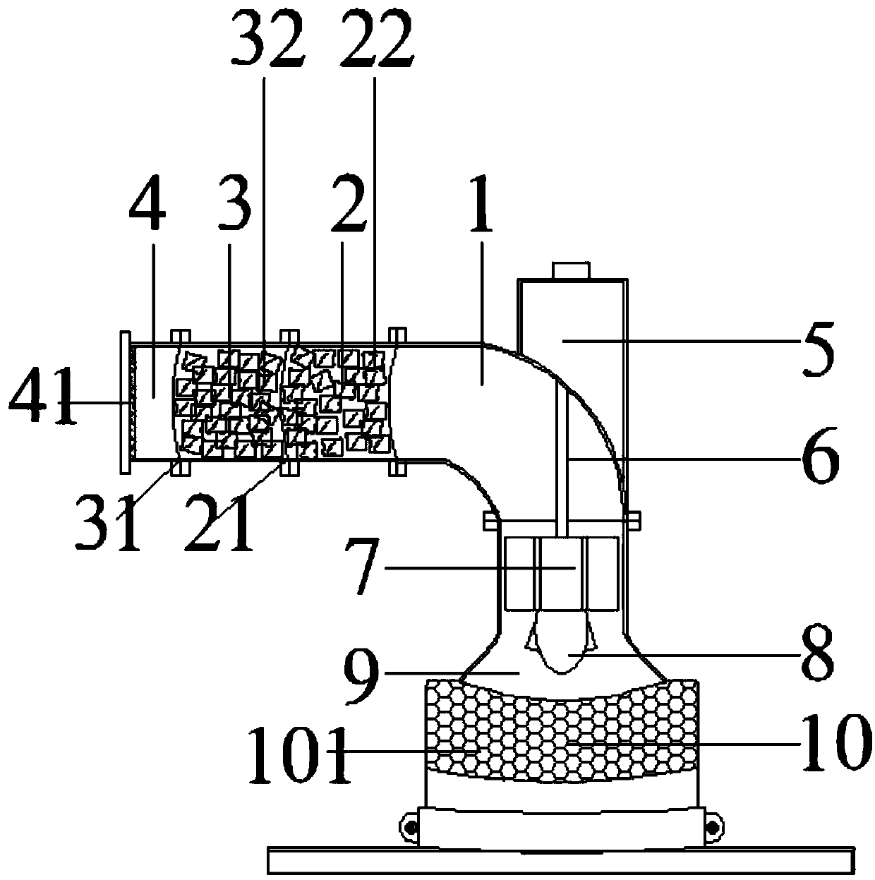 Axial flow pump with filtering device