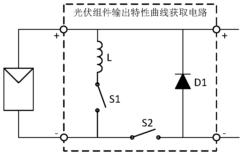 Photovoltaic module output characteristic curve acquisition circuit, method and photovoltaic power generation system