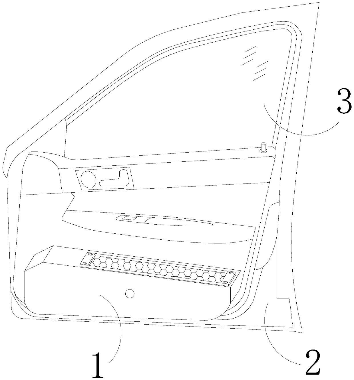 A car door with an umbrella placement device for alternate pumping and uninterrupted air supply