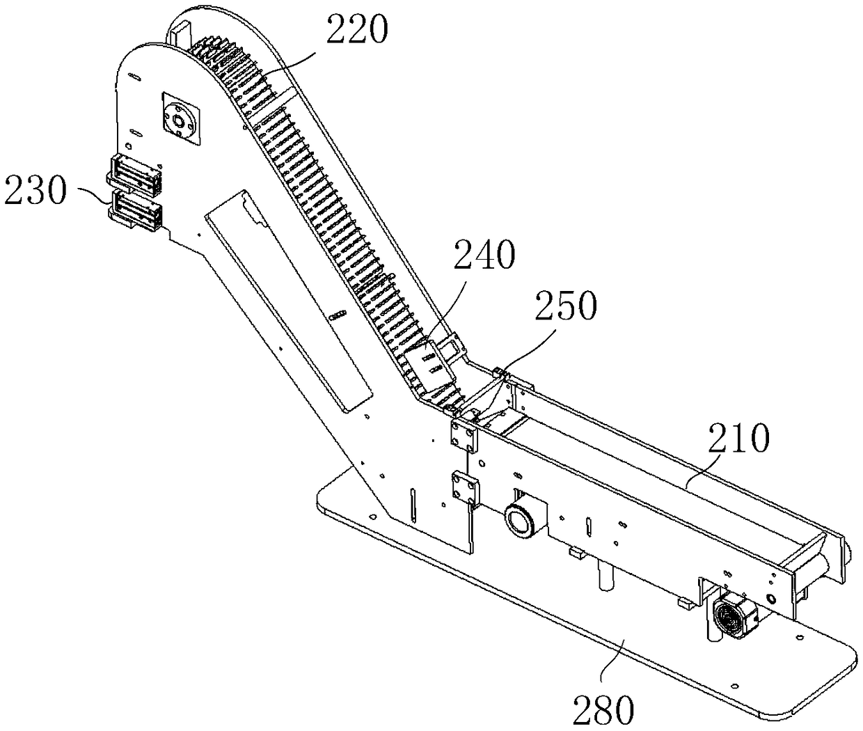 Feeding mechanism used for finished pen packaging