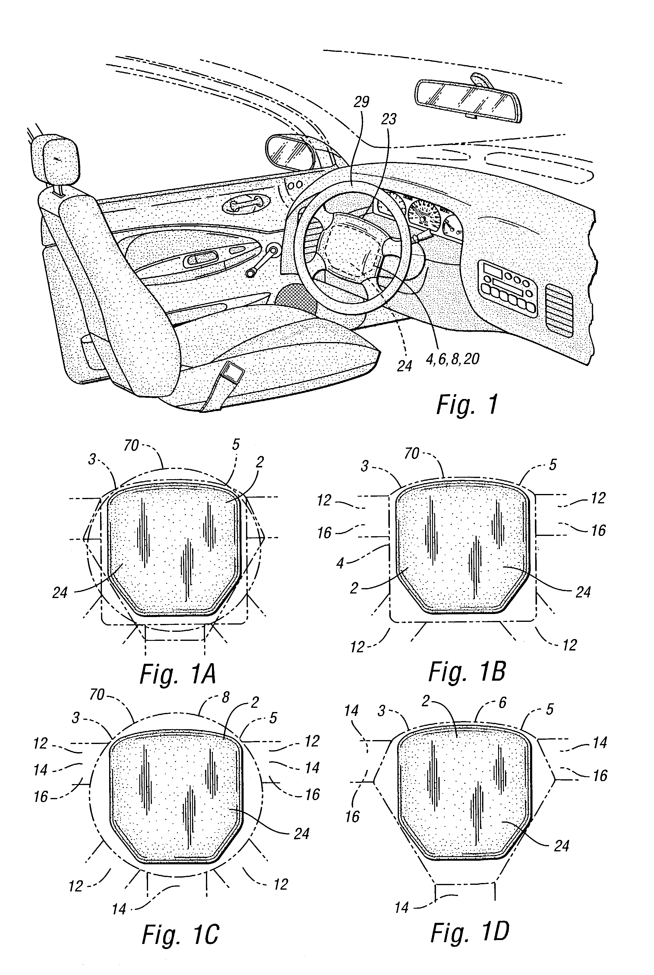 Styling flexible driver air bag module and method of making same