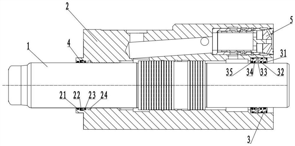 Middle cylinder component of hydraulic breaking hammer