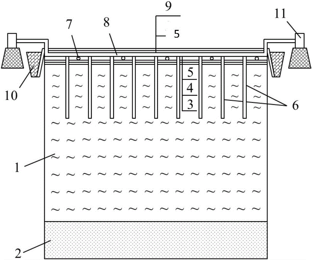 A method of treating soft soil foundation with bagged slurry-solid gravel pile combined with vacuum preloading