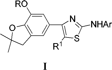 5-(2-aminothiazole-4-yl) benzofuranol etheric compound with herbicidal activity and preparation method