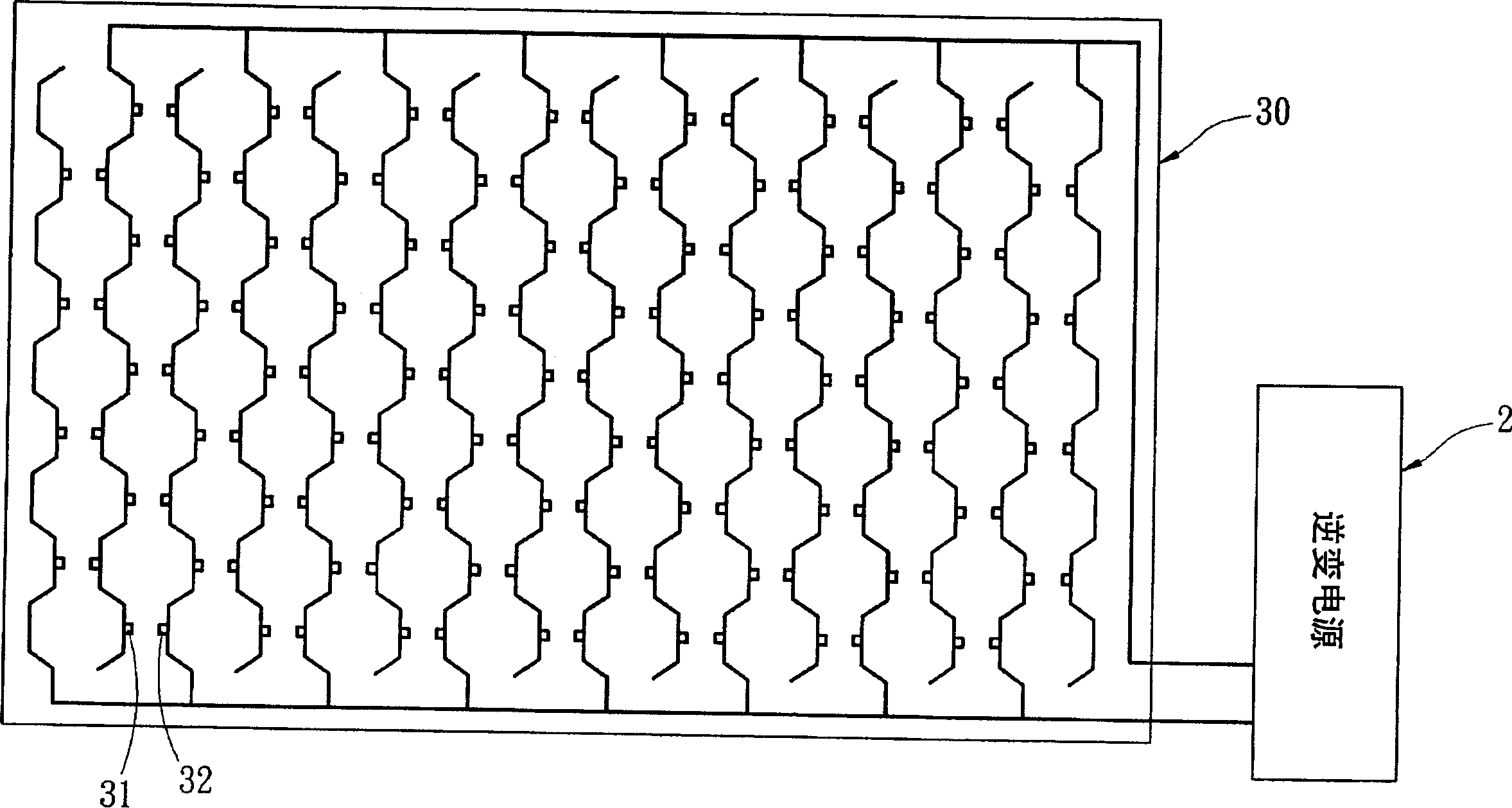 Method for driving device of generating plane light source, and structure