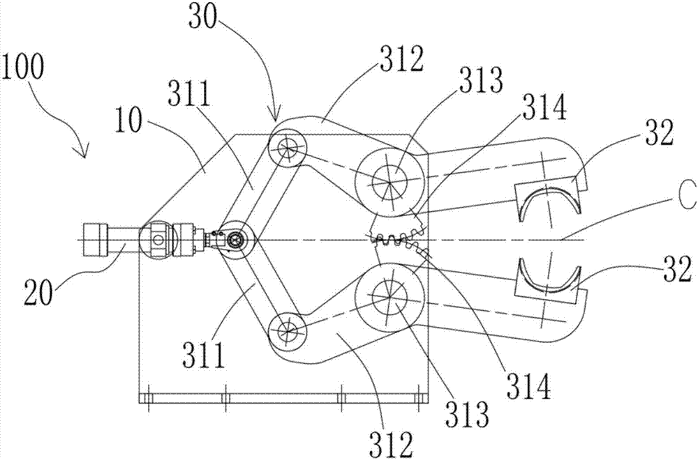 Pressurizing type necking machine