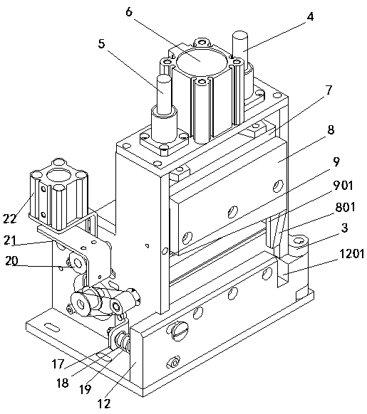 Material cutting device of rubber band machine