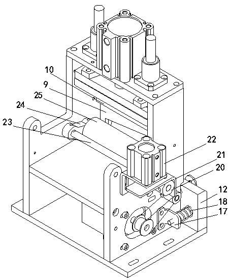 Material cutting device of rubber band machine