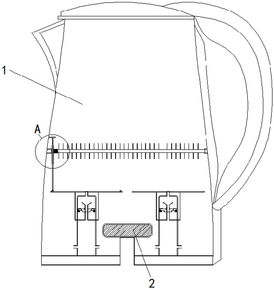 An electric kettle for preventing scale from covering the inner wall