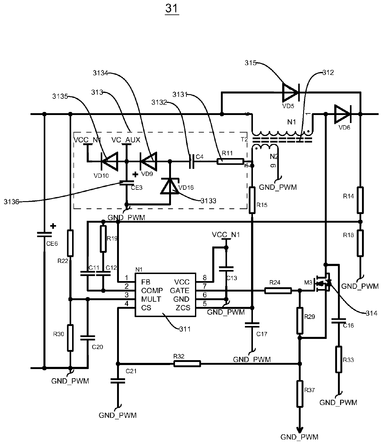 A wide voltage power supply input circuit