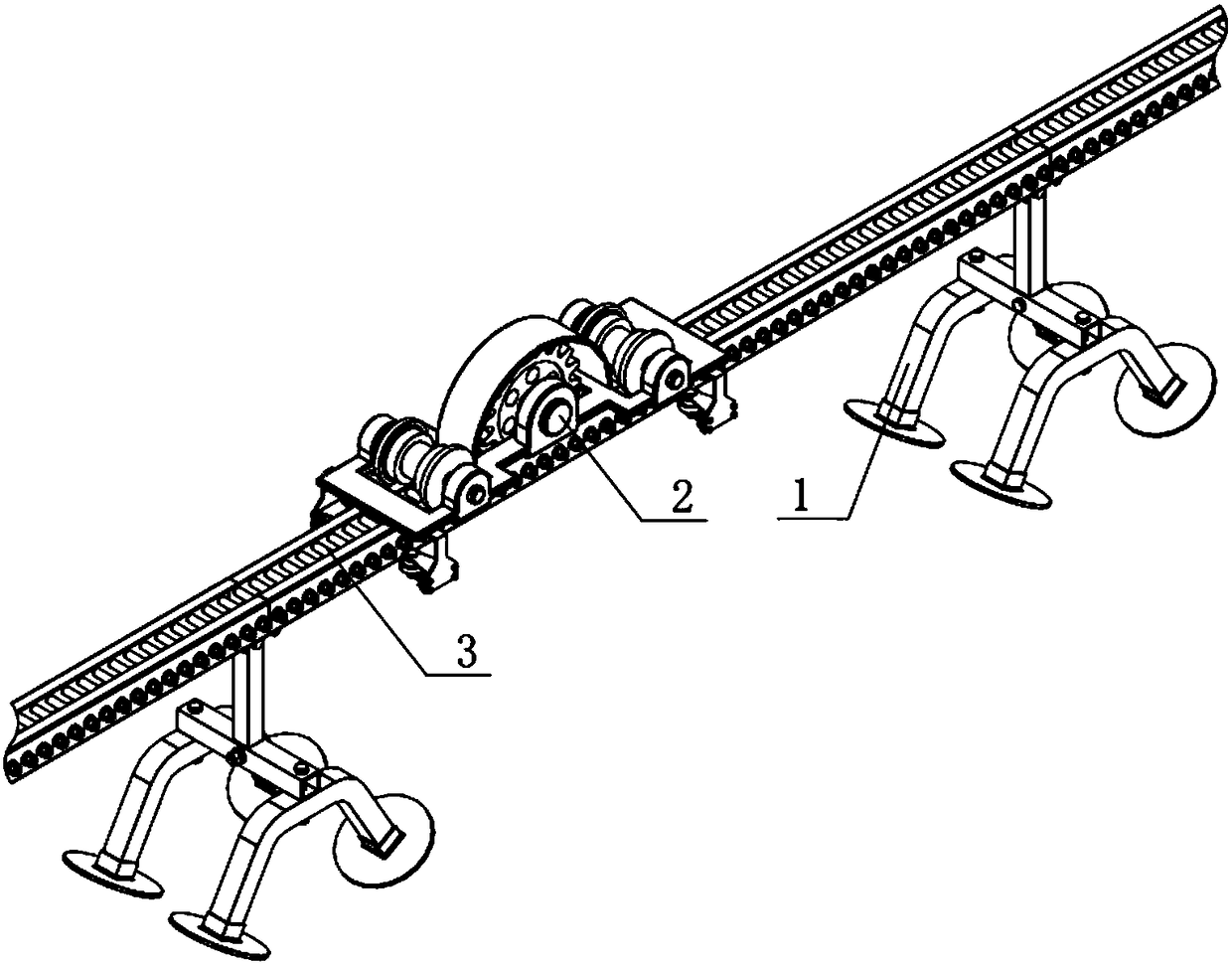 Pin wheel type C-shaped steel rail of monorail transport vehicle