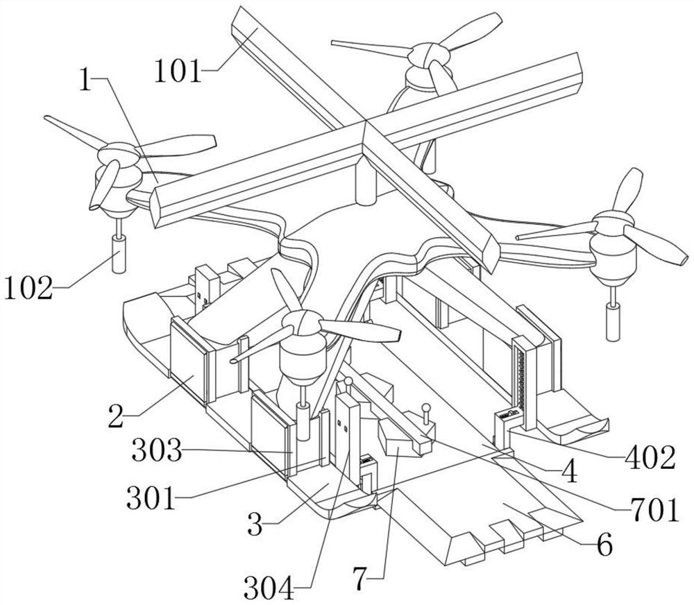 Engineering surveying and mapping device based on unmanned aerial vehicle