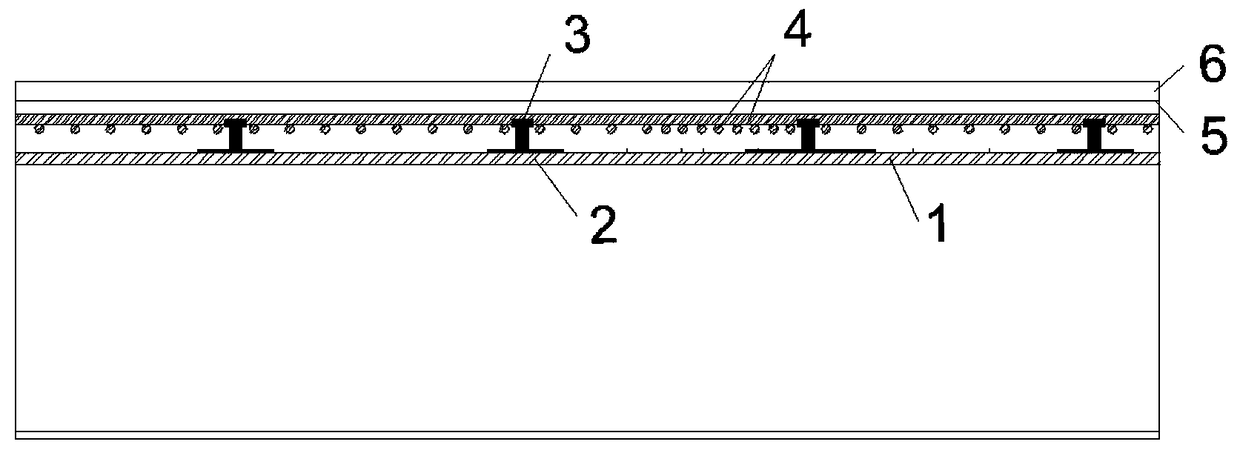 Combined reinforcement structure for solving cracked steel bridge deck by additionally arranging fiber-reinforced layer