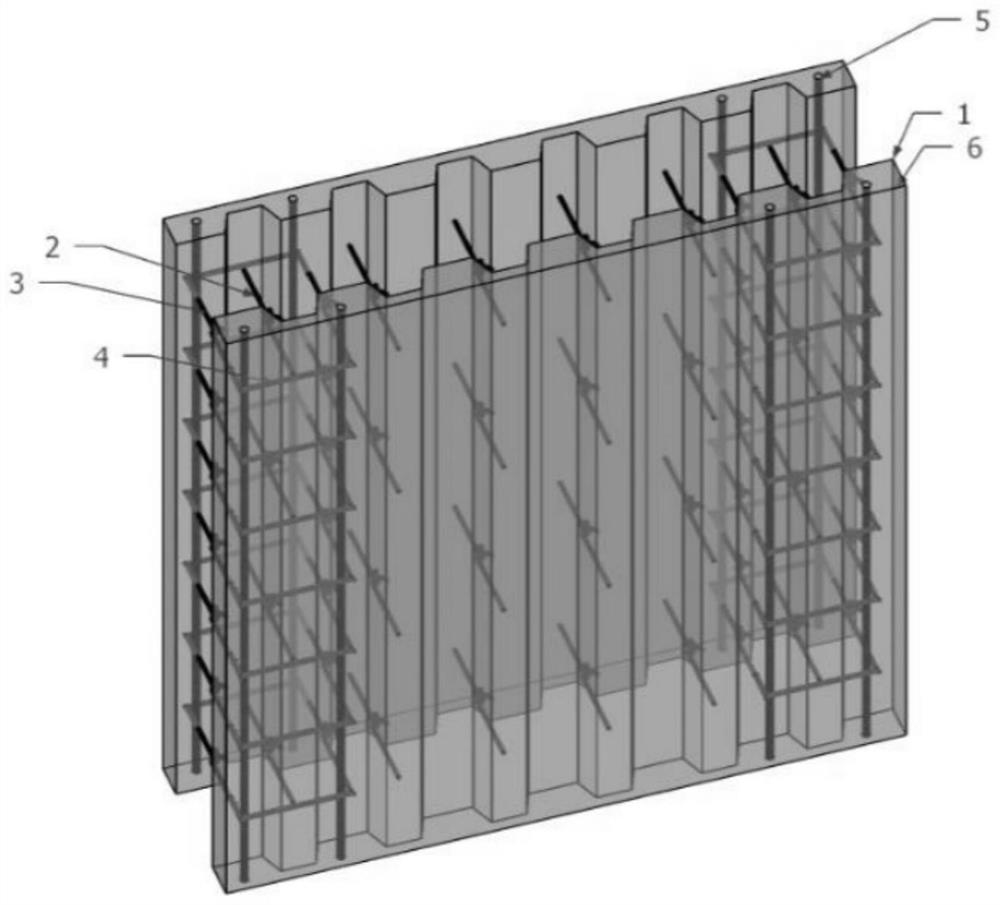 Corrugated steel plate concrete composite shear wall with embedded columns