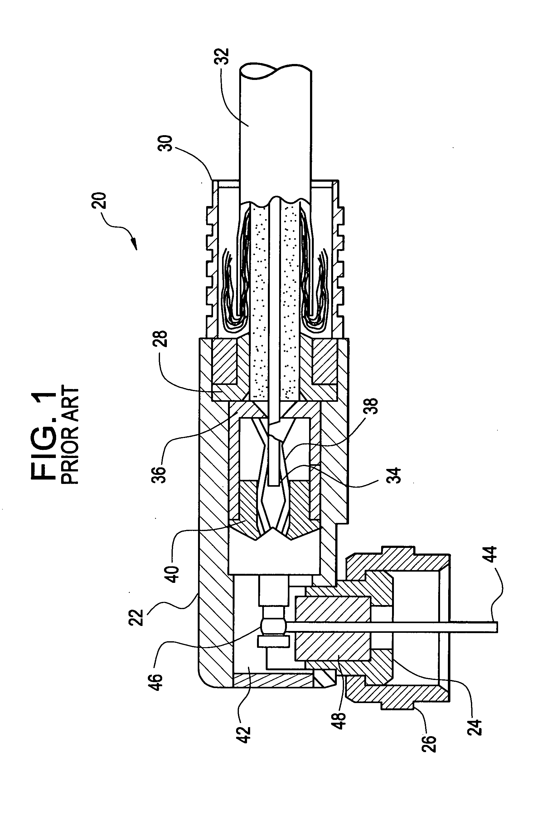 Right-angled coaxial cable connector