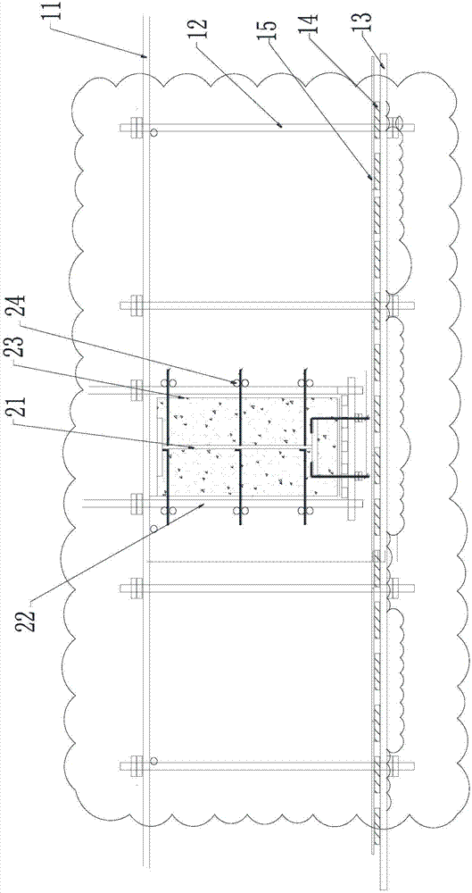 Construction structure and method of ultrahigh spatial stiff beam cladding reinforced concrete