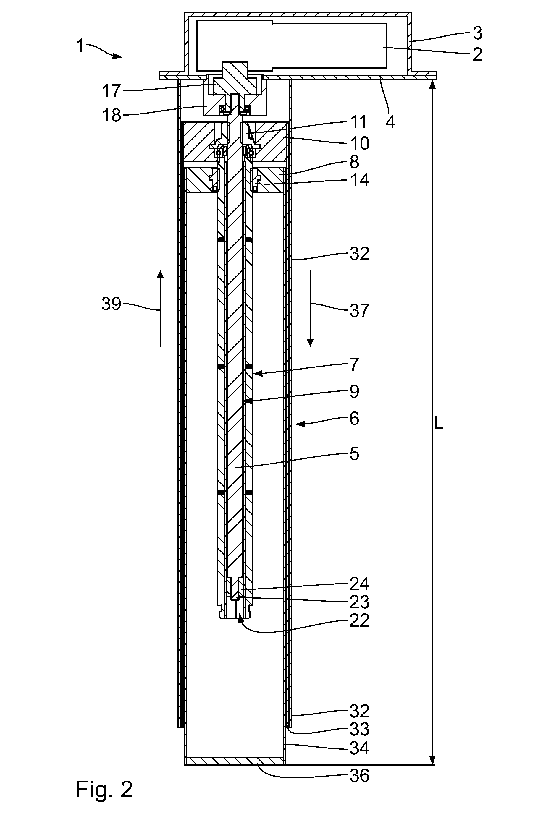 Height-adjustable actuation device