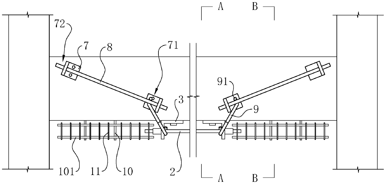 Construction method for prestressed reinforcement of frame beam