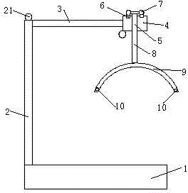 Wire device of simple woven cloth packaging machine