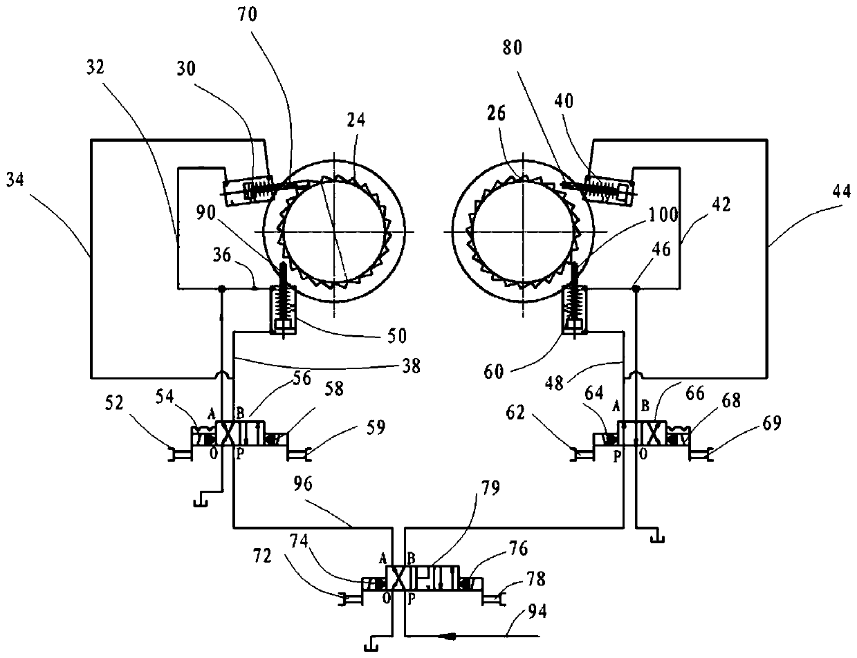 Intermittent forward and reverse barring gear driven by hydraulic cylinder