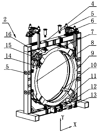 Opening-and-closing mechanism for horizontal-type pressure cylinder hoops