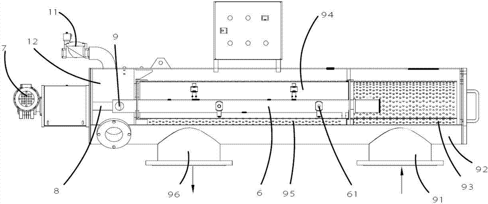 Vertical self-cleaning filter and self-cleaning method