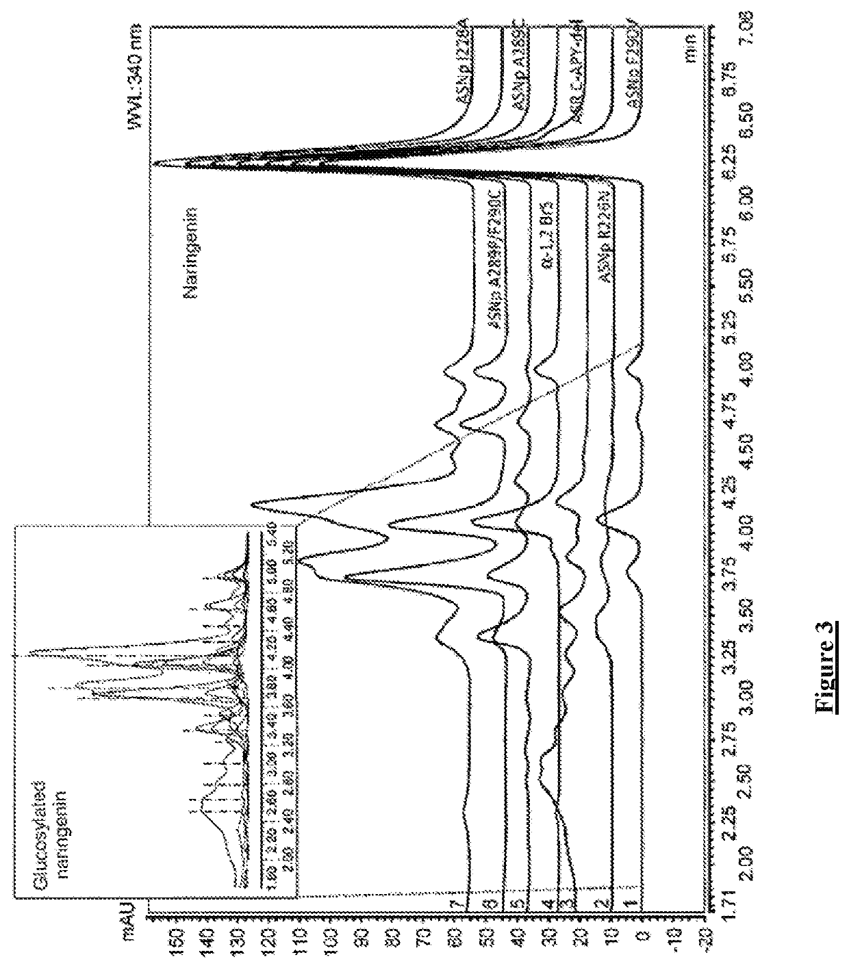Flavonoids O-A-glucosylated on the B cycle, method for the production thereof and uses