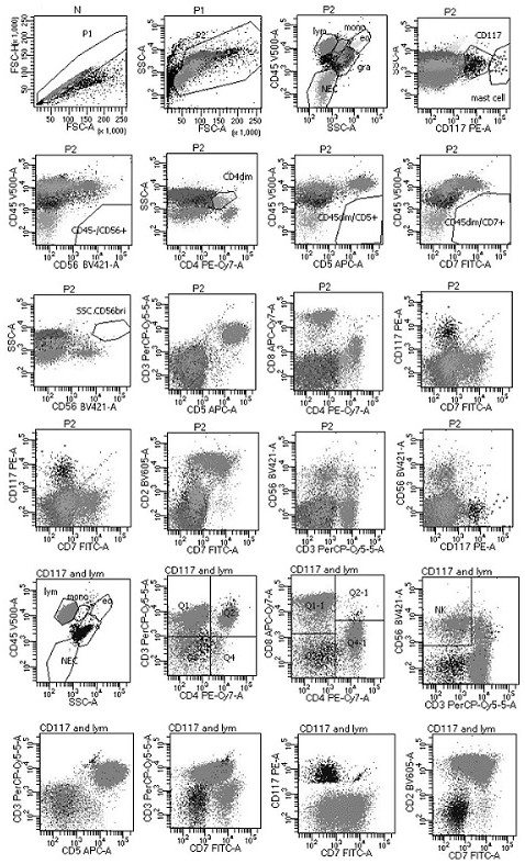 Reagent composition and application thereof for one-step screening and/or diagnosis of clonal diseases